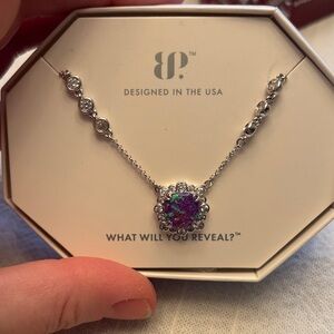 NIB bomb party amethyst fire opal necklace